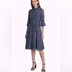 Tahari ASL Women’s Long Sleeve Shadow Stripe Cocktail Dress